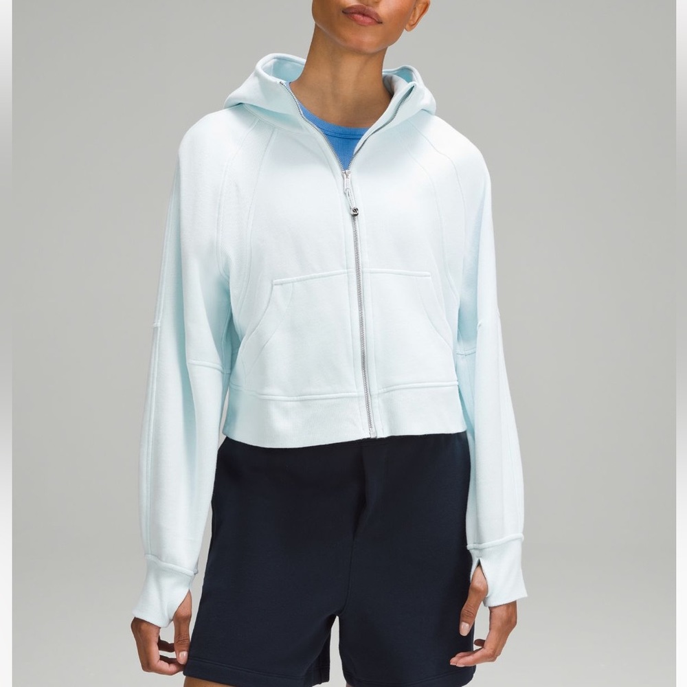 Full Zip Scuba Hoodie, Sheer Blue